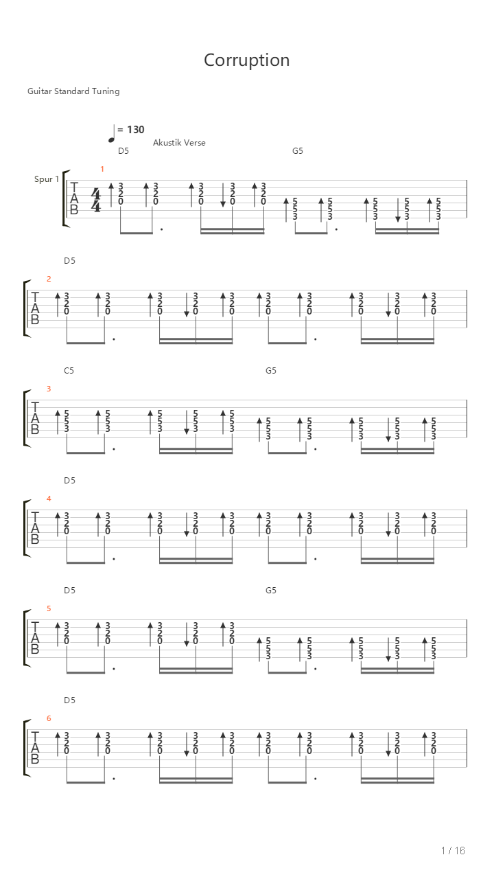 Corruption吉他谱