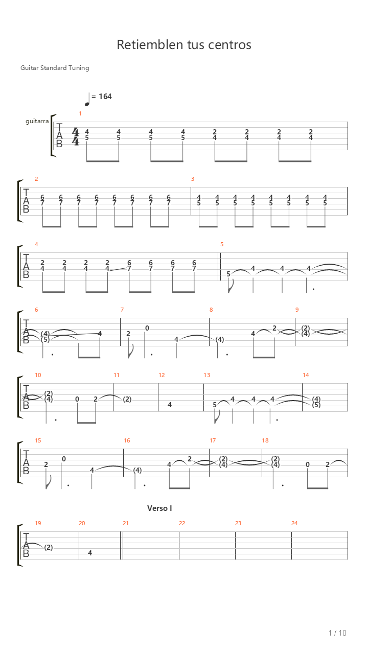 Retiemblen Tus Centros吉他谱