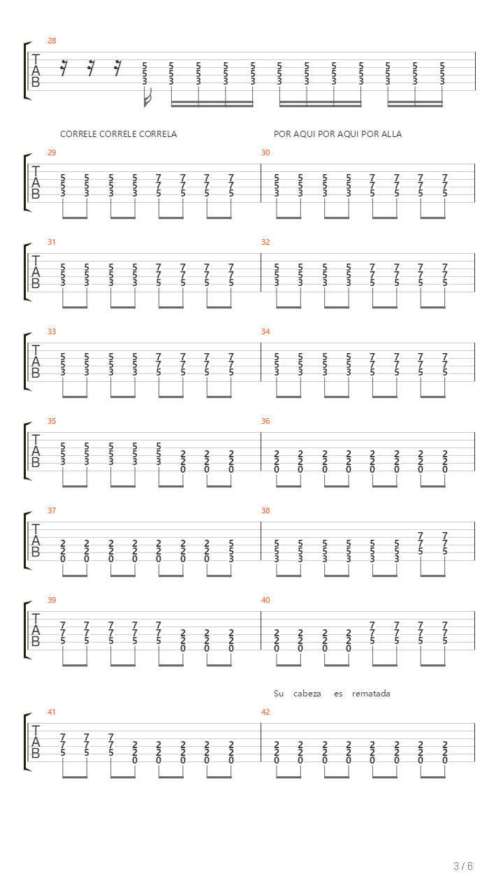 El Aparecido吉他谱