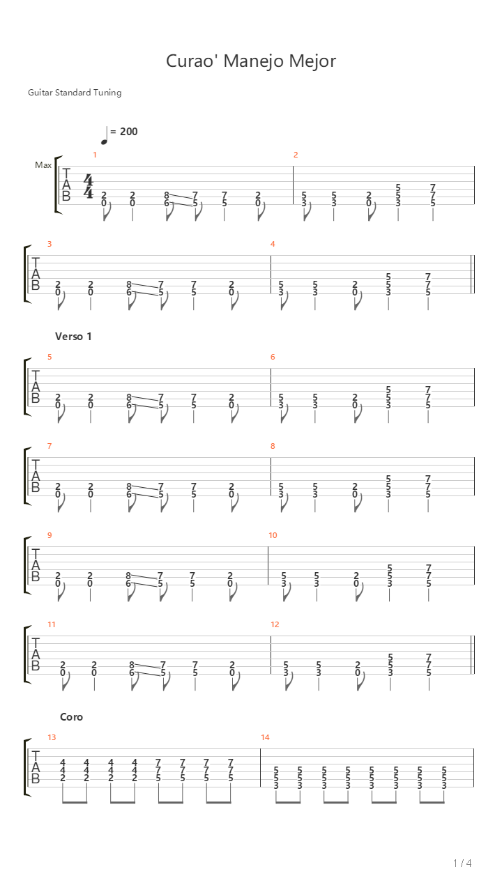 Curao Manejo Mejor吉他谱