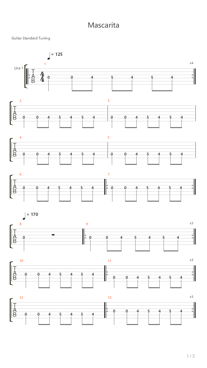 Mascarita吉他谱