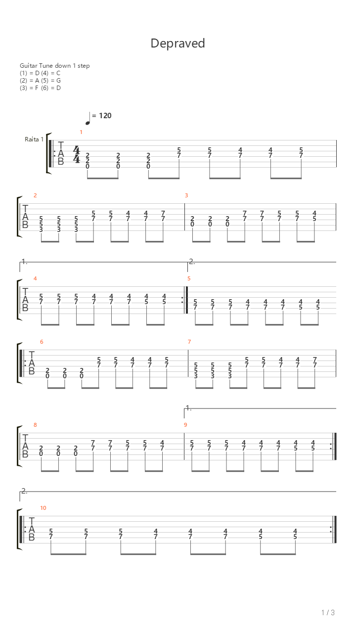 Depraved吉他谱