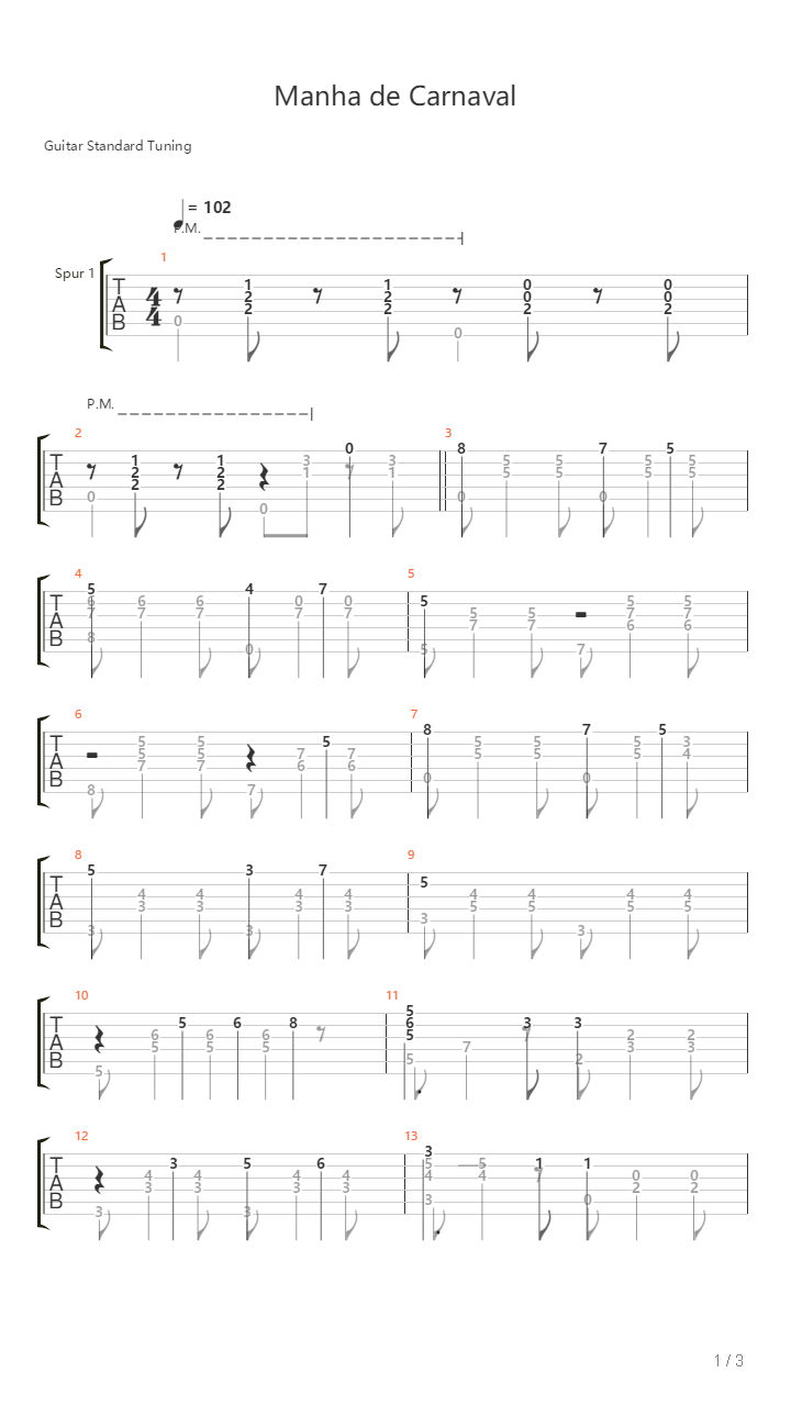 Manha De Carnaval吉他谱