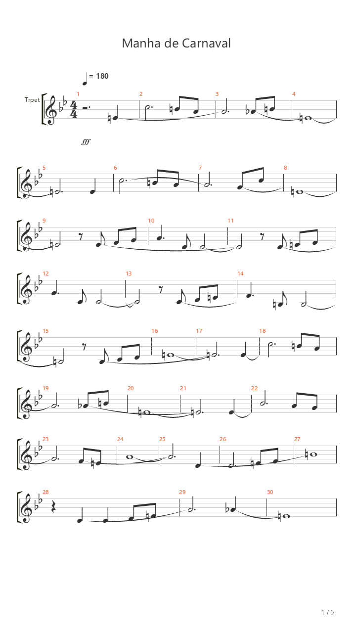 Manha De Carnaval吉他谱