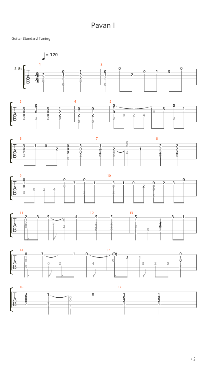 Pavana 1吉他谱