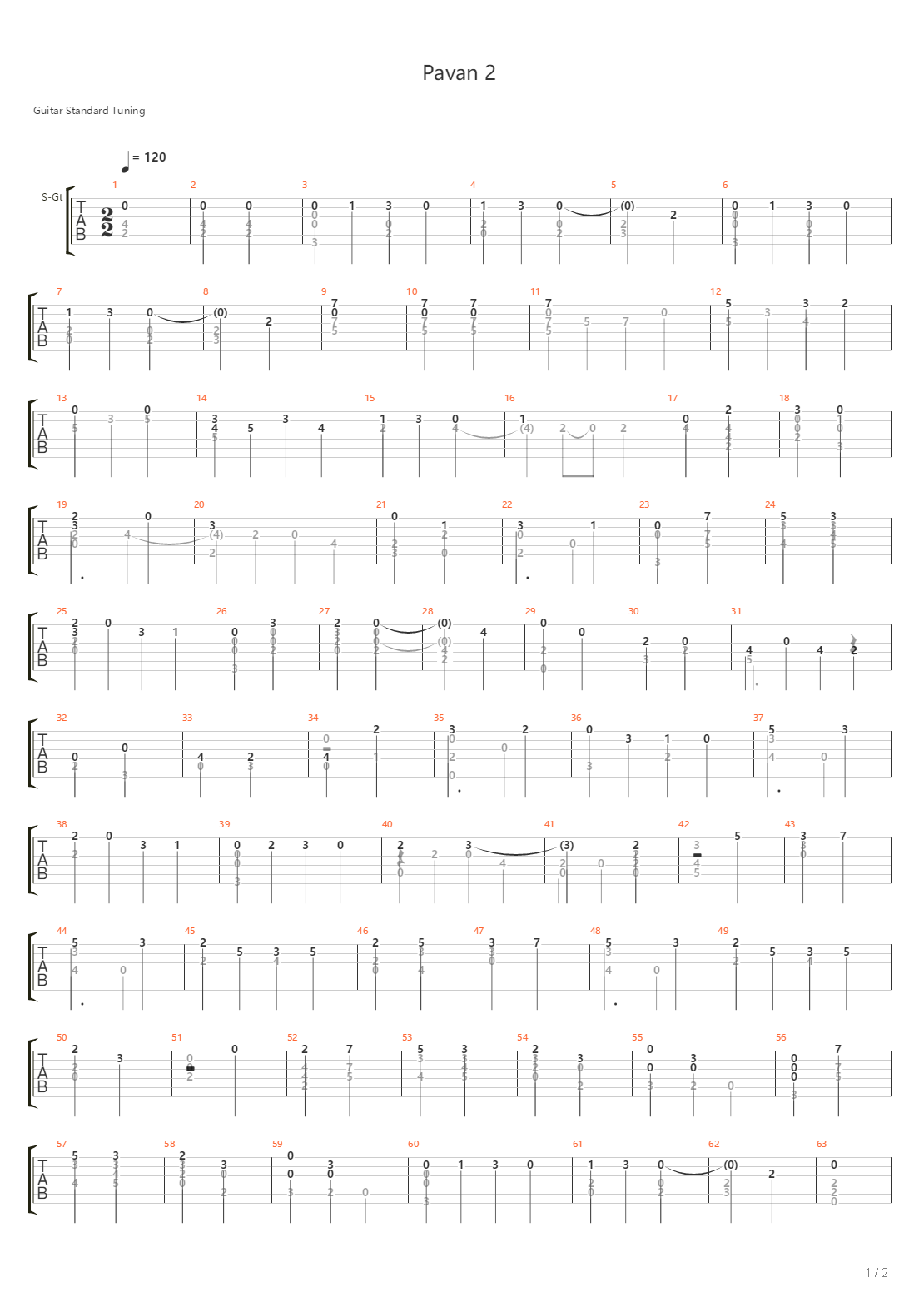 Pavana 2吉他谱