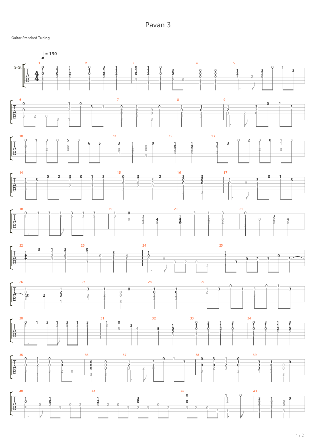 Pavana 3吉他谱