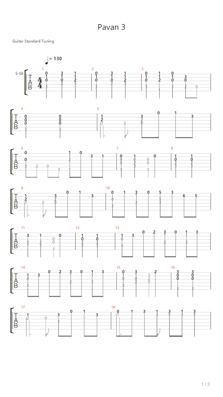 Pavana 3吉他谱