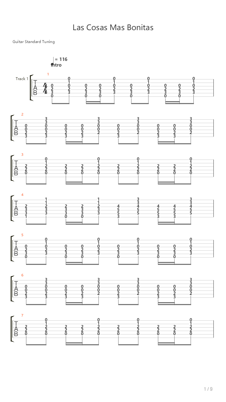 Las Cosas Mas Bonitas吉他谱