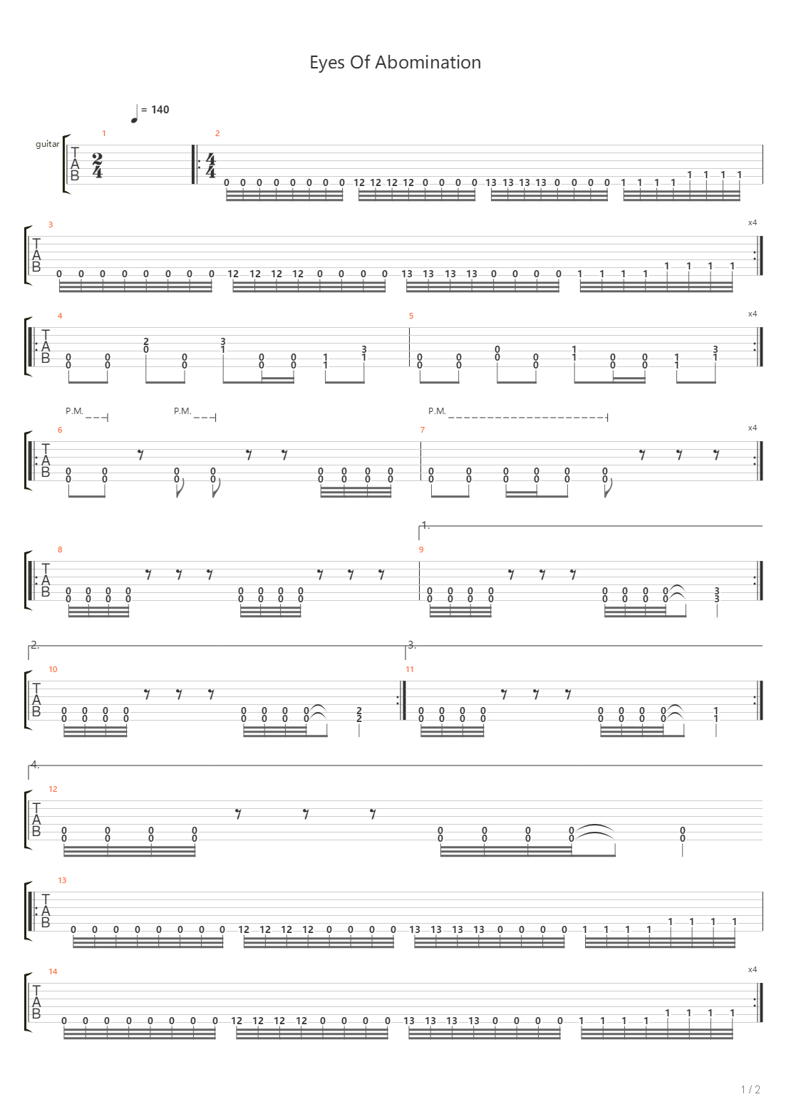 Eyes Of Abomination吉他谱