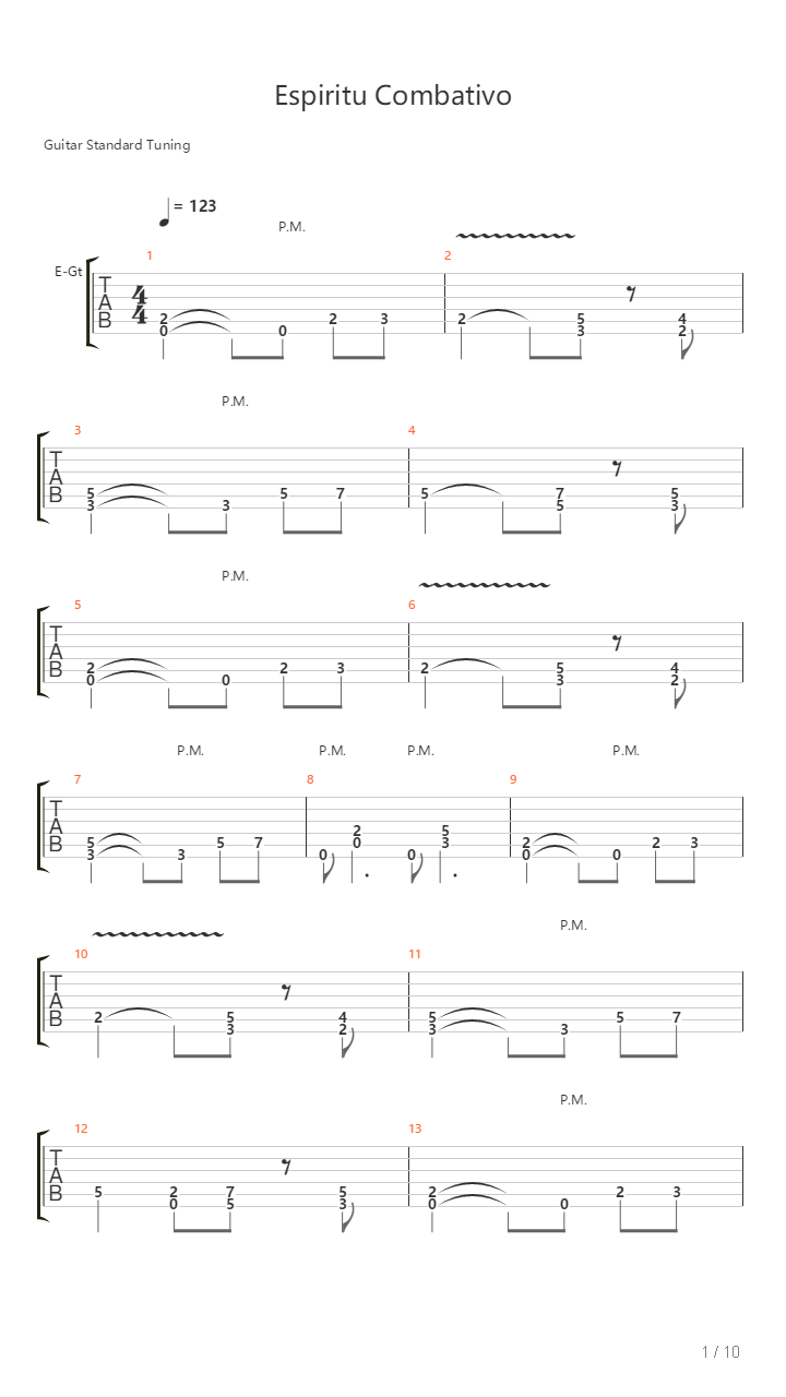 Espiritu Combativo吉他谱