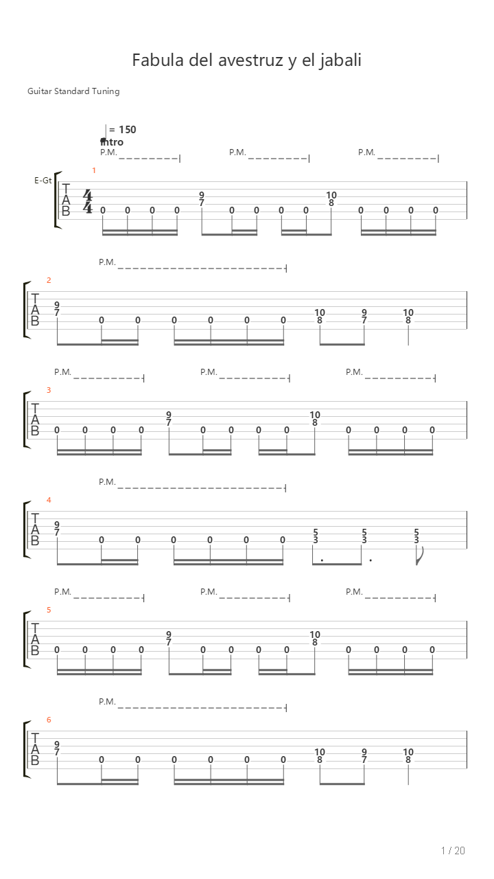 Fabula Del Avestruz Y El Jabali吉他谱