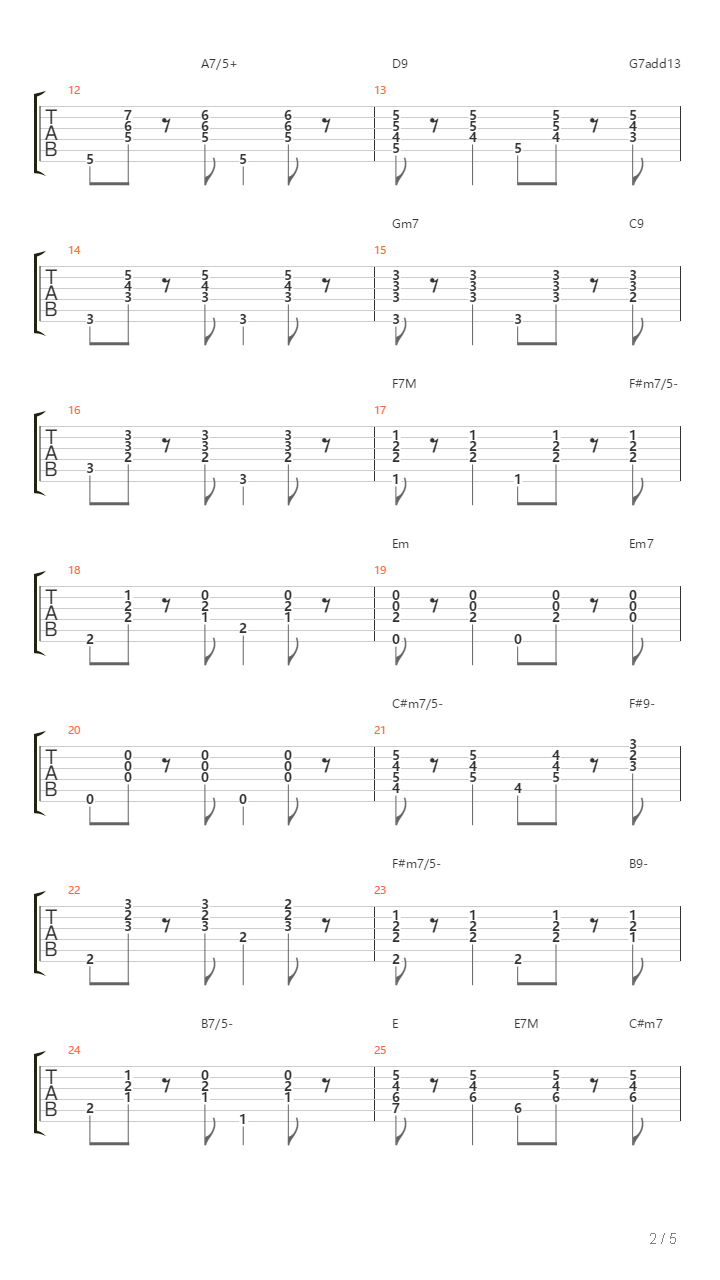 Carasamba吉他谱