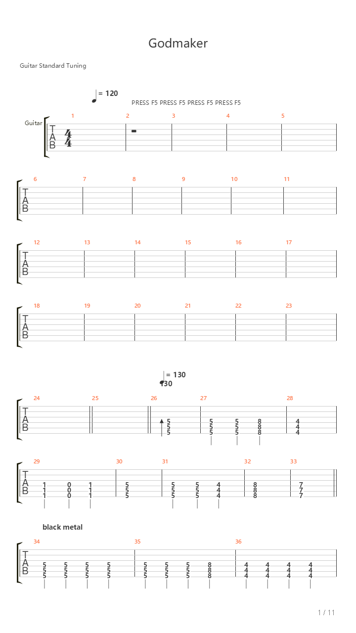 Godmaker吉他谱