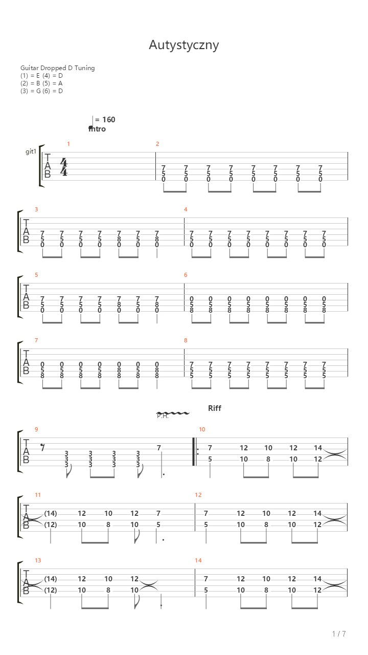Autystyczny吉他谱