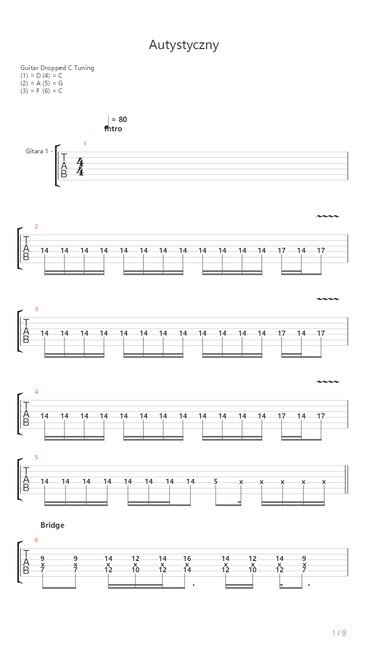 Autystyczny吉他谱