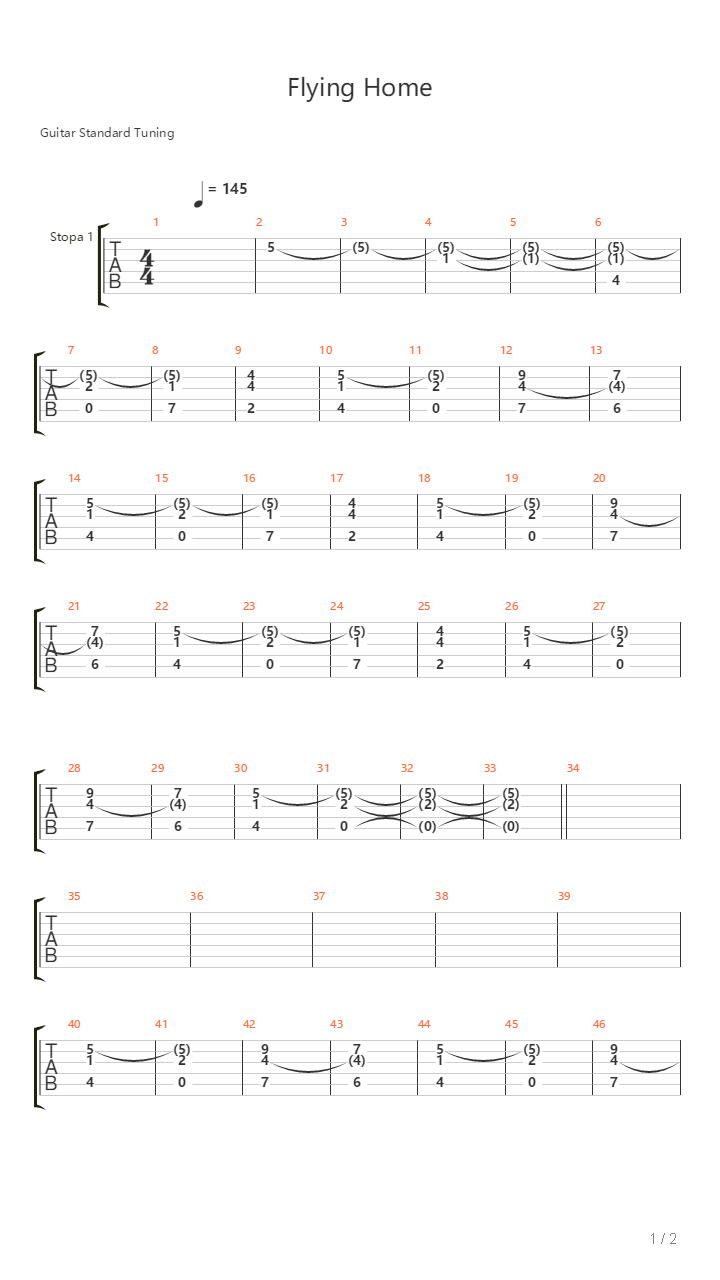 Flying Home吉他谱