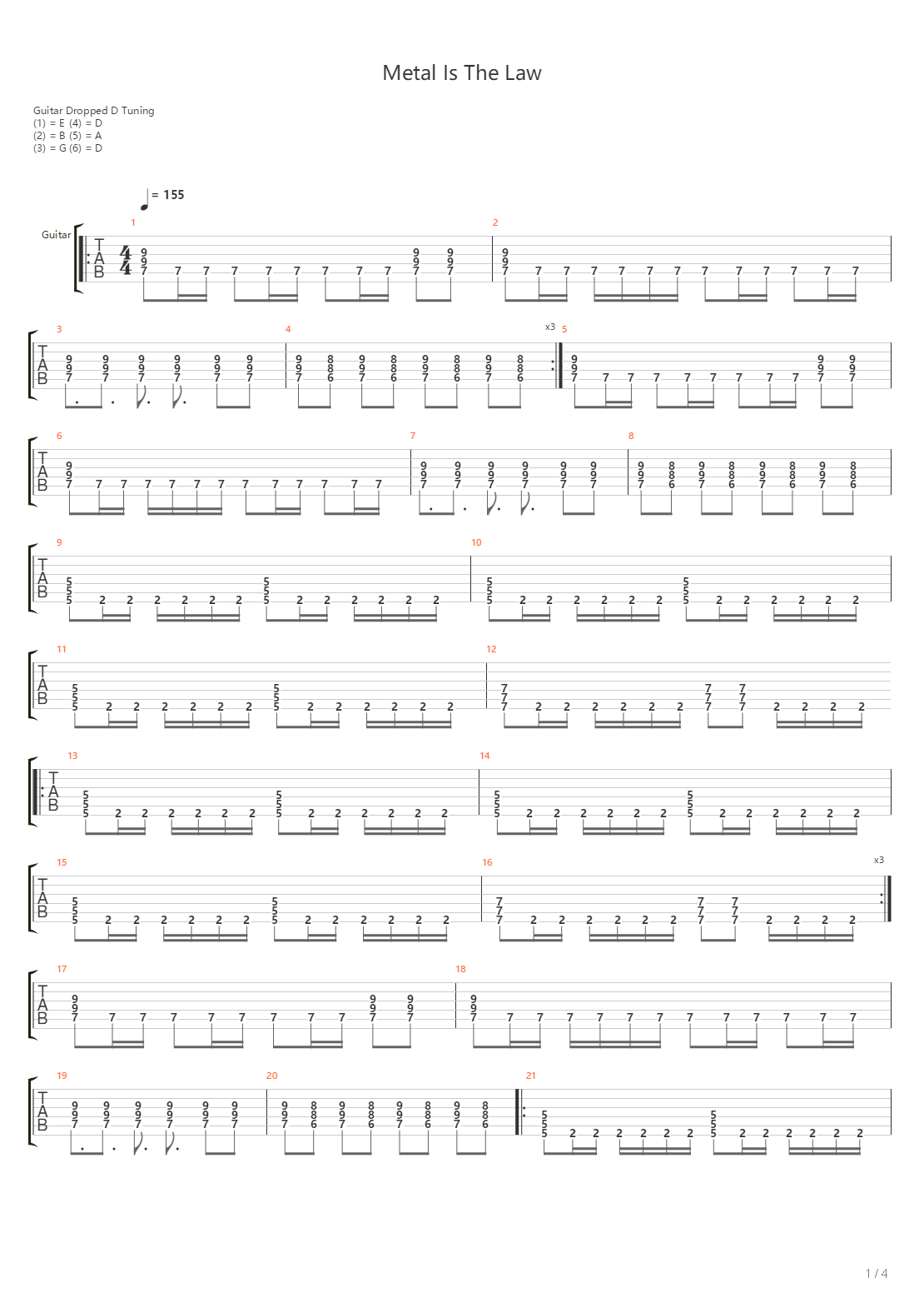 Metal Is The Law吉他谱