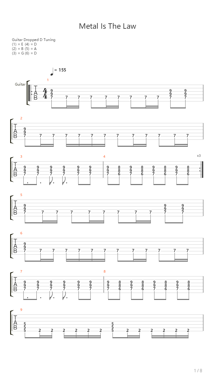 Metal Is The Law吉他谱