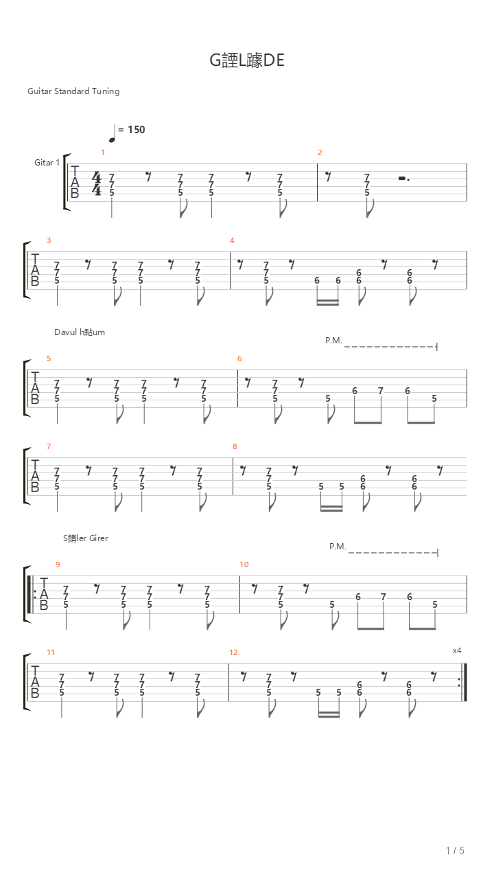 Gonlumde吉他谱