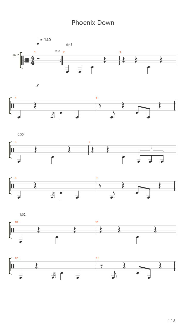 Phoenix Down吉他谱