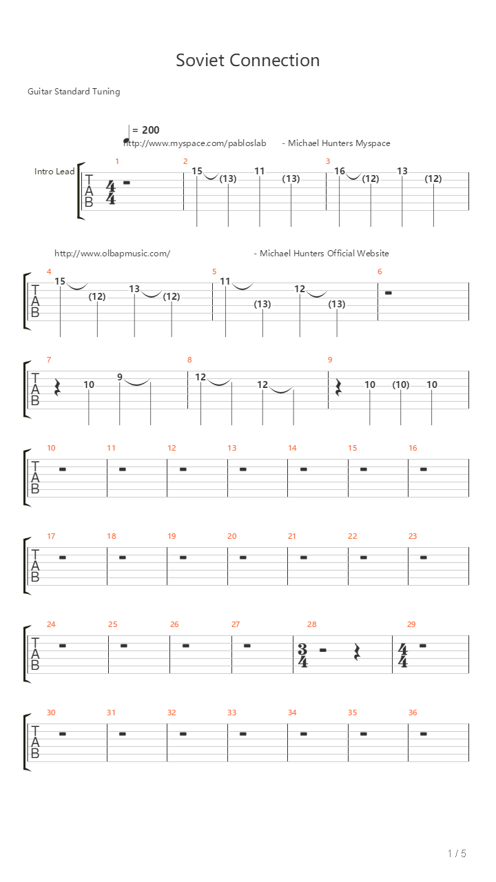 Soviet Connection吉他谱