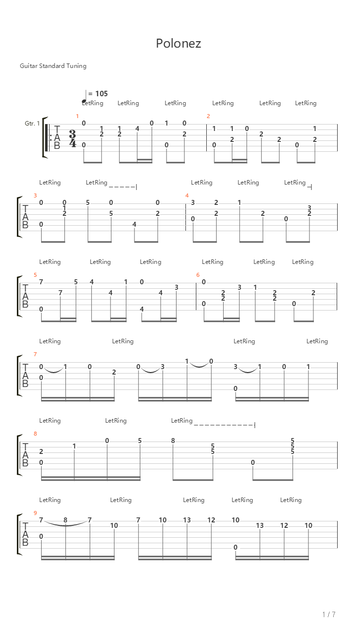 Polonez吉他谱