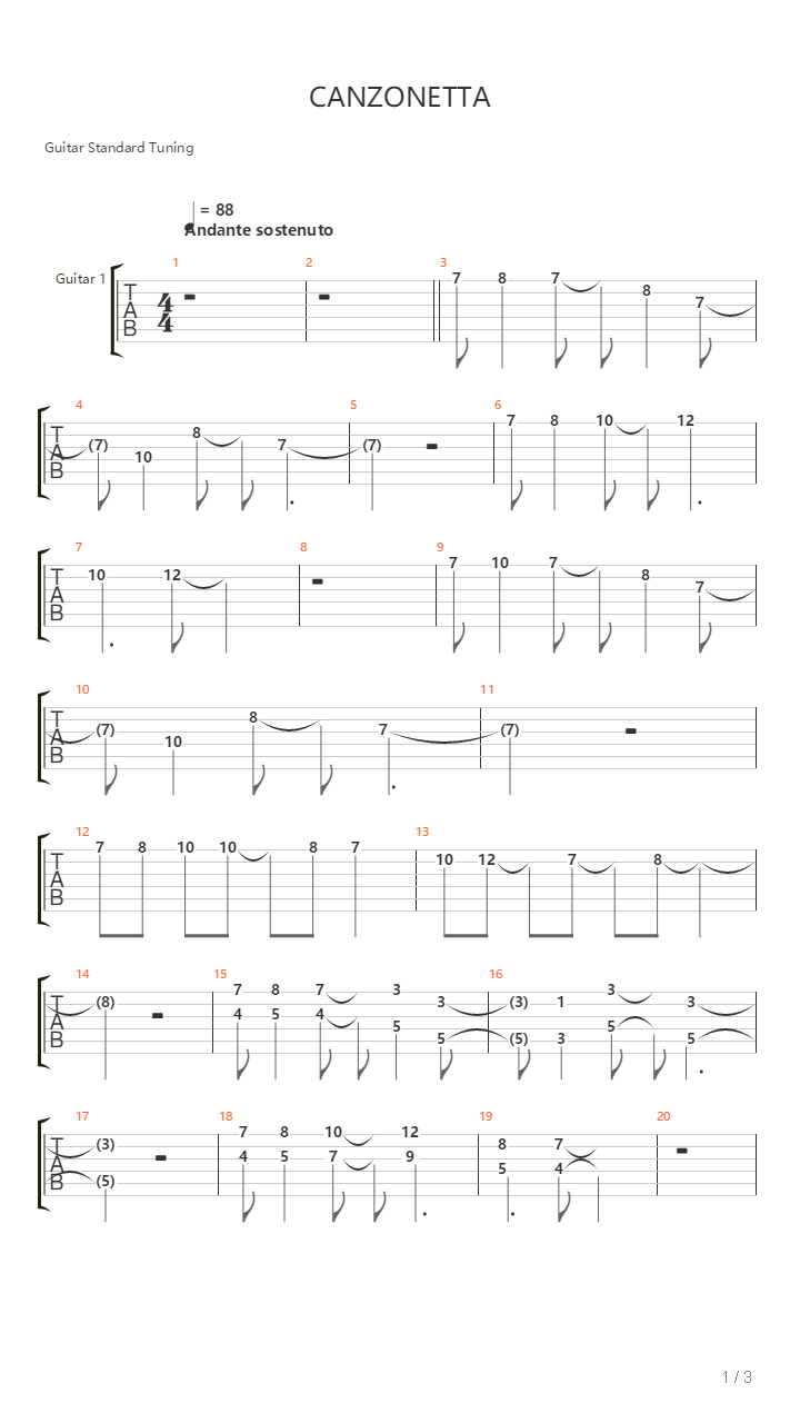 Canzonetta吉他谱
