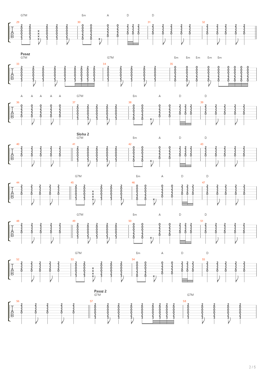 22 Dni吉他谱