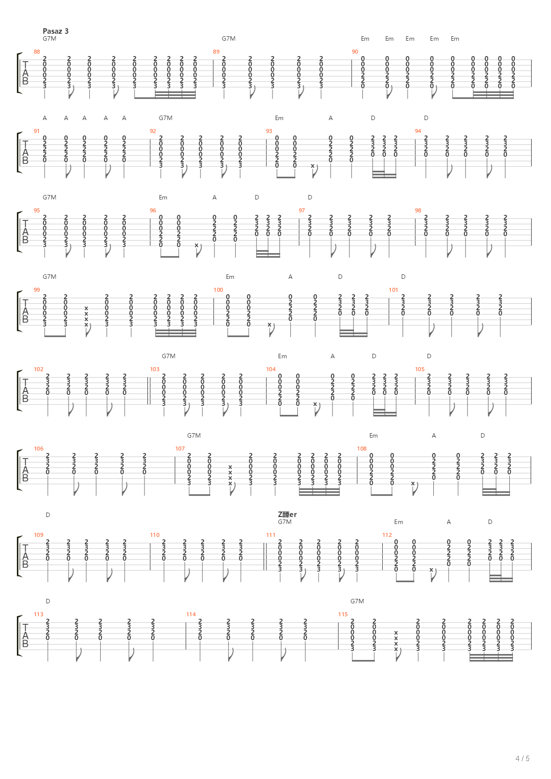 22 Dni吉他谱