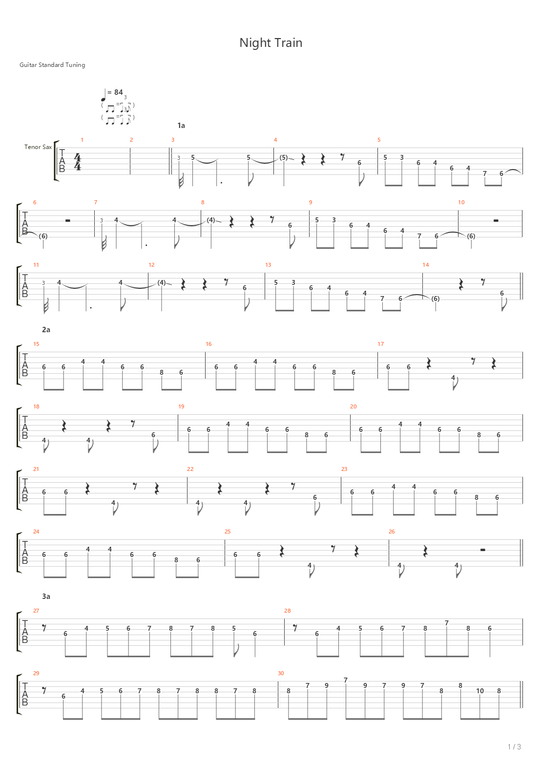 Night Train吉他谱