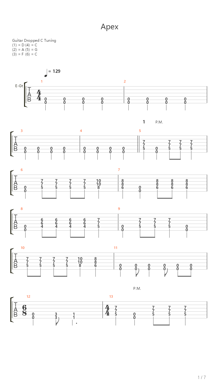 Apex吉他谱