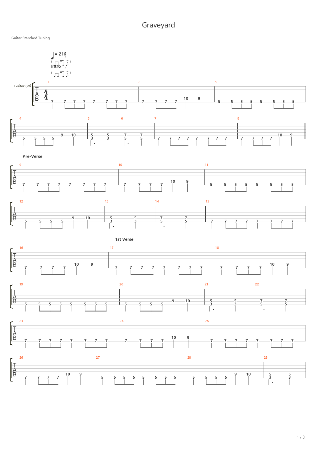 Graveyard吉他谱