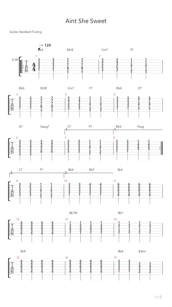 Aint She Sweet吉他谱