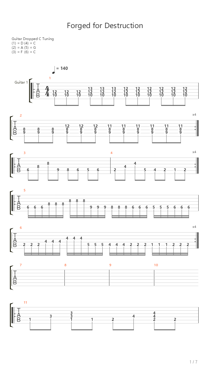 Forged For Destruction吉他谱
