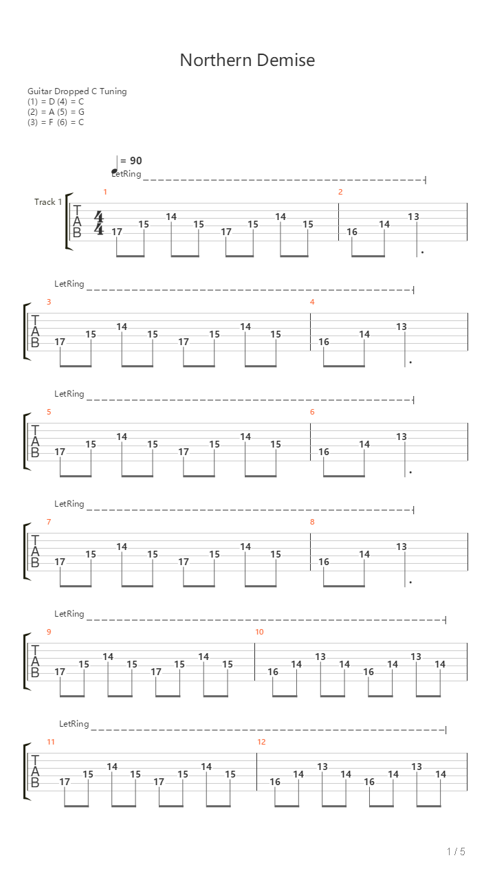 Northern Demise吉他谱