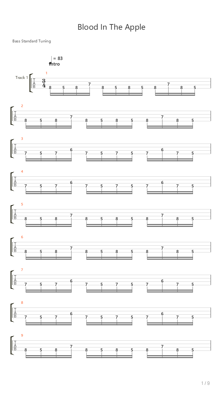 Blood In The Apple吉他谱