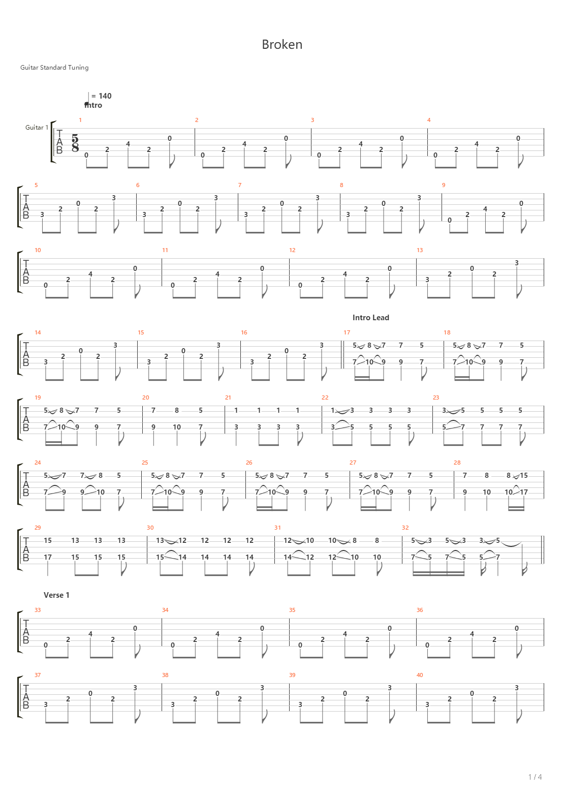 Broken吉他谱