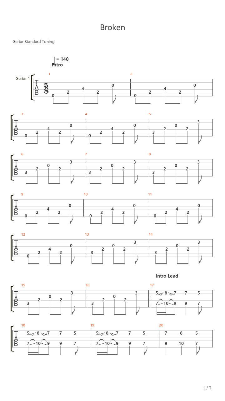 Broken吉他谱