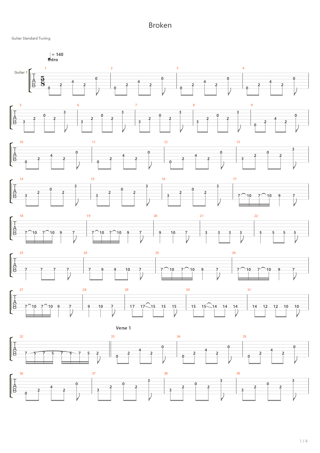 Broken吉他谱