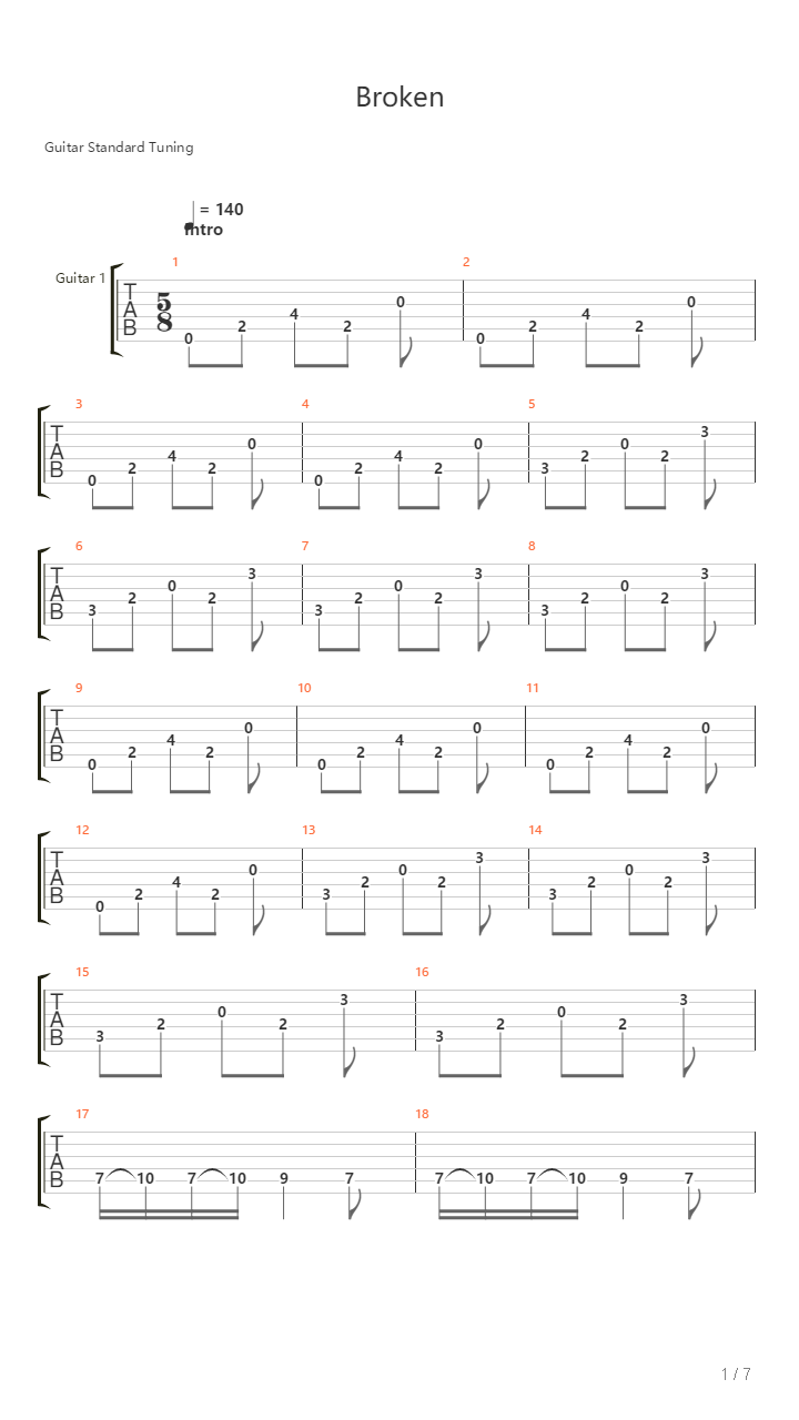 Broken吉他谱