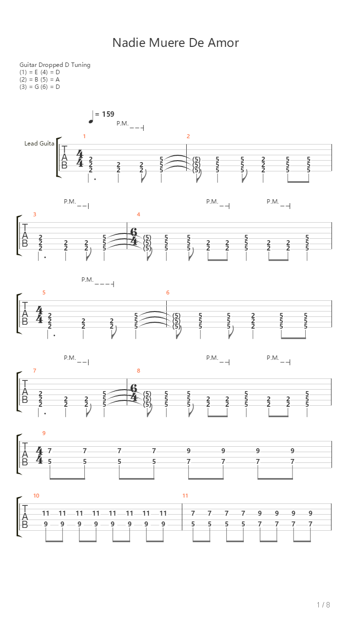 Nadie Muere De Amor吉他谱