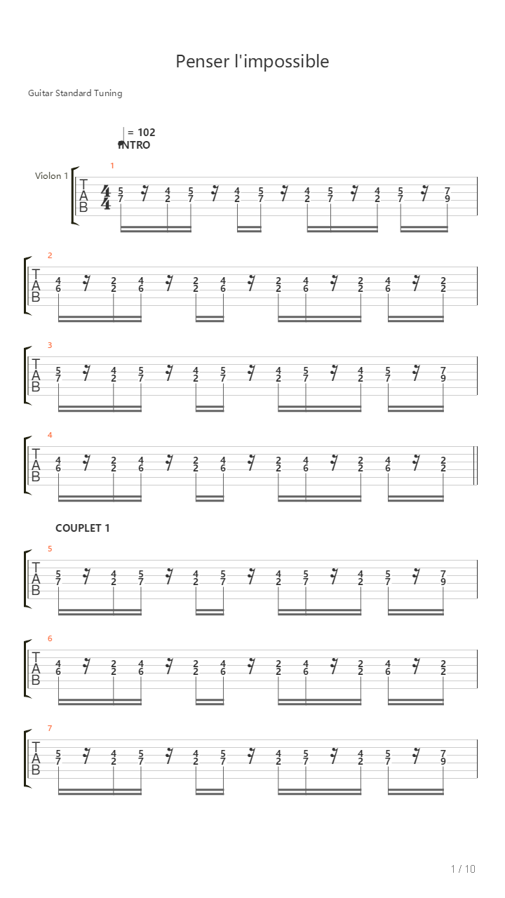Penser Limpossible吉他谱