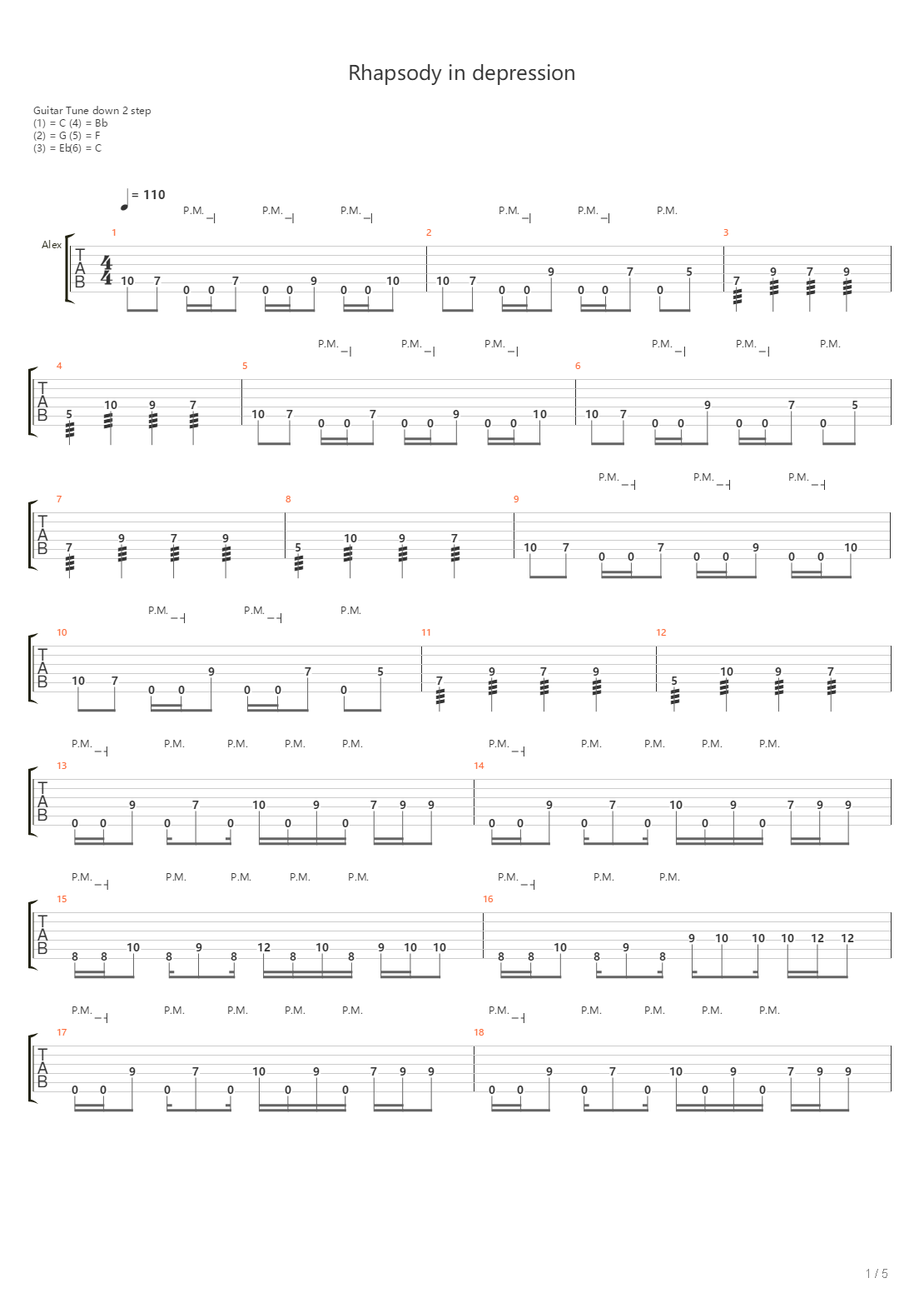 Rhapsody In Depression吉他谱