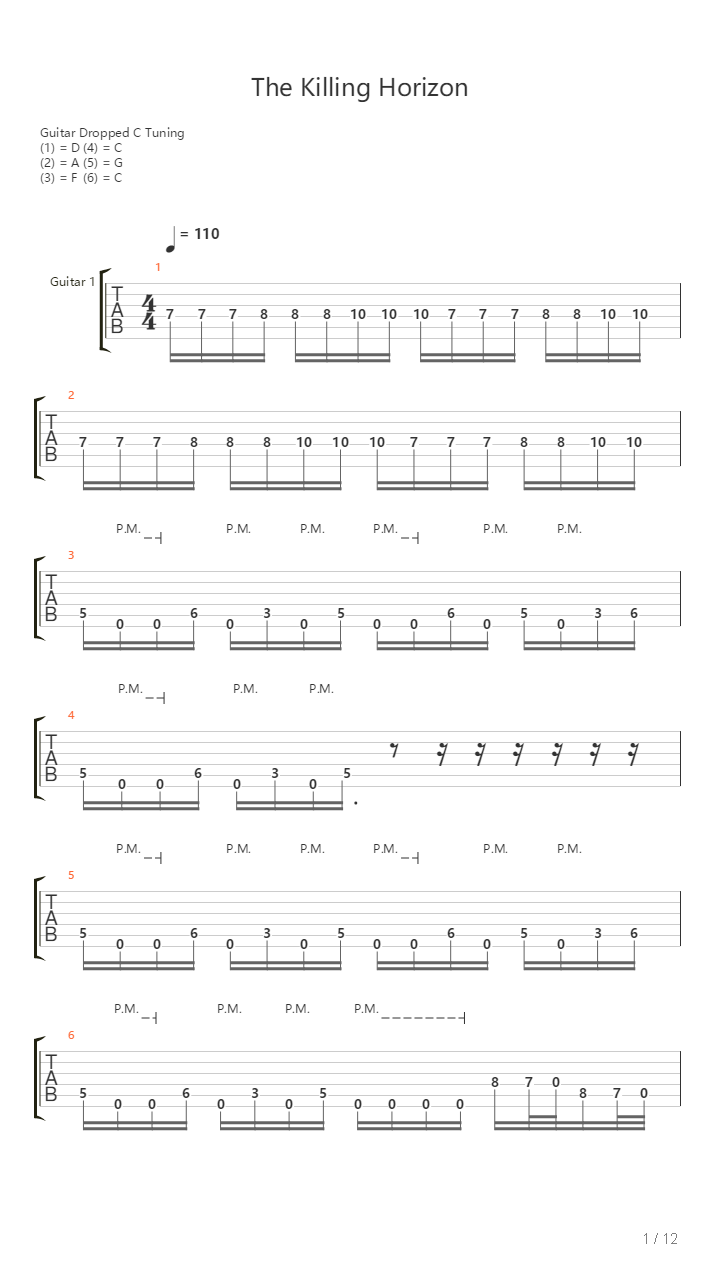 The Killing Horizon吉他谱