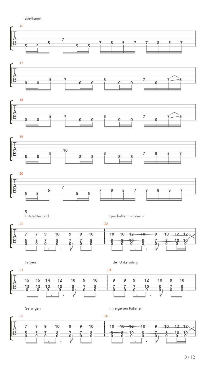 Entstelltes Bild吉他谱