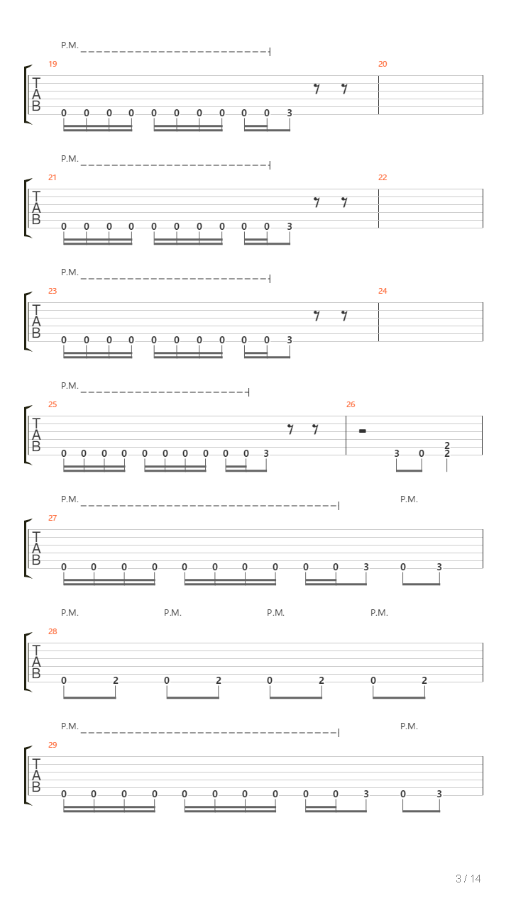 War吉他谱