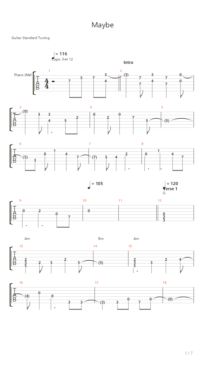 Maybe吉他谱