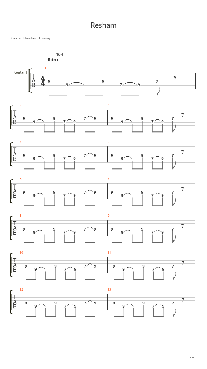 Resham吉他谱