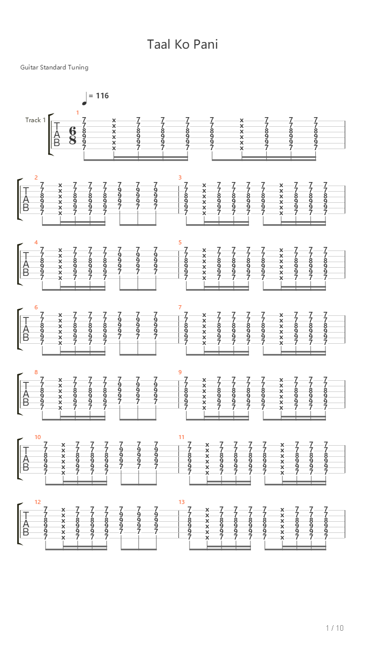 Taal Ko Pani吉他谱